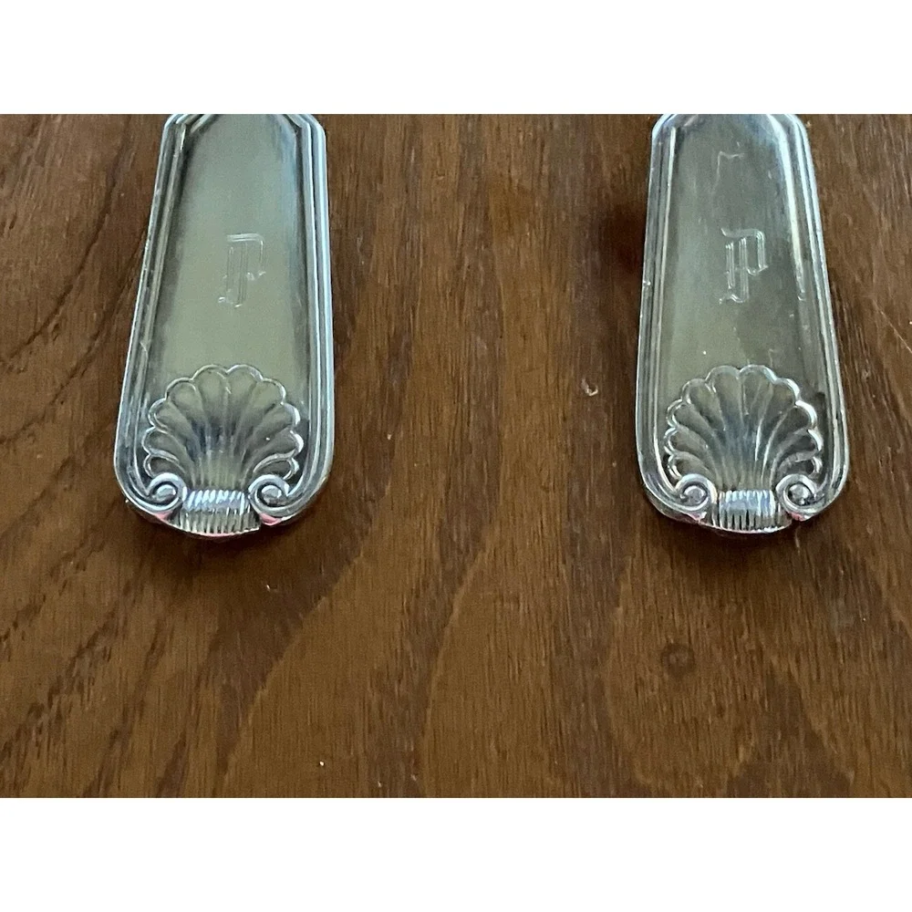 Vintage Wm Hutton & Sons Sheffield England Fiddle Thred & Shell 10 pc LG Spoons
